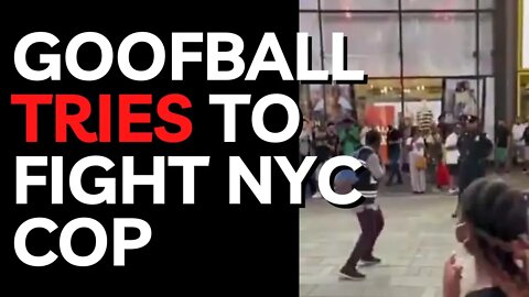 Man Tries to Fight NYC Cop But Crowd Was Having NONE of It. Hilarious...