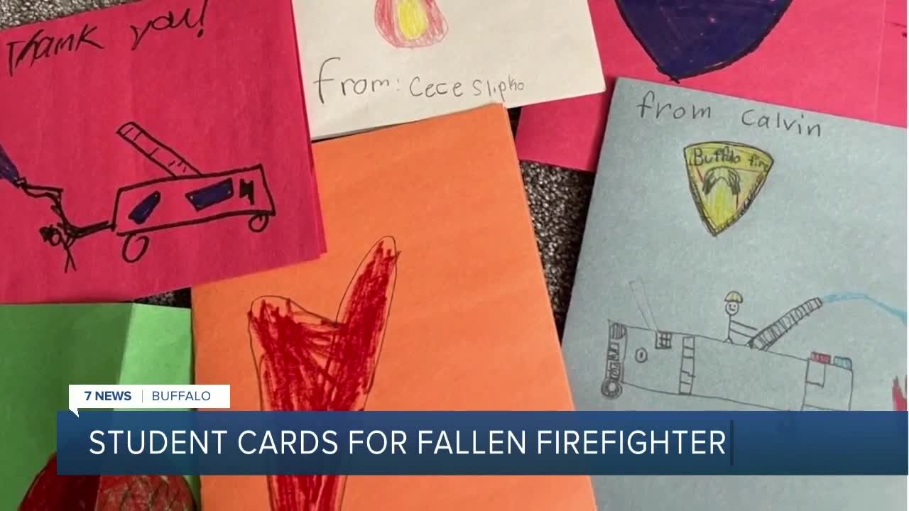 Elmwood Village Charter students make emotional cards and video for fallen Buffalo firefighter Jason Arno