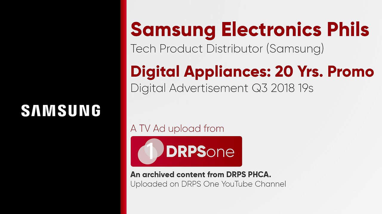 Samsung Digital Appliances 20 Years Promo Digital Ad Q3 2018 19s (Philippines)