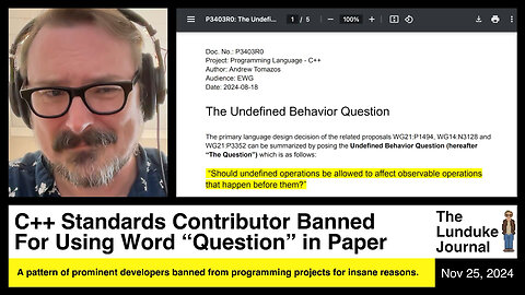 C++ Standards Contributor Banned For Using Word "Question"