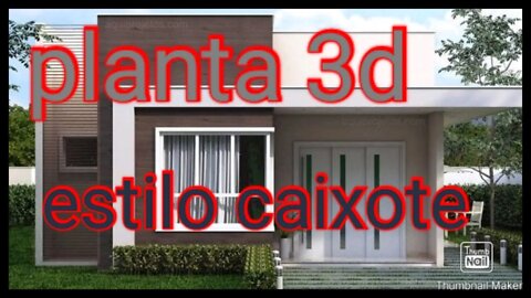 planta 3d casa estilo caixote