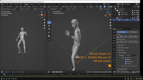 Blender - blocking volumentrico 07b - Rigify y posar