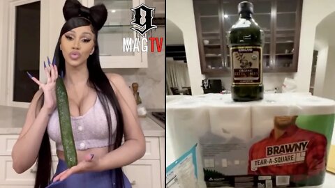 Cardi B Struggles With IG & Makes Phone Stand Using Paper Towels! 👩🏽‍🎓