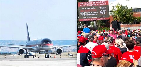 TRUMPS FLIGHT MAKES EMERGENCY LANDING DUE TO EQUIPTMENT FAILURE*NYC EMERGENCY RULE TO ARM MI^GR^A^N?