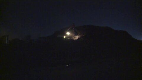 Mulch fire watch enters fifth day