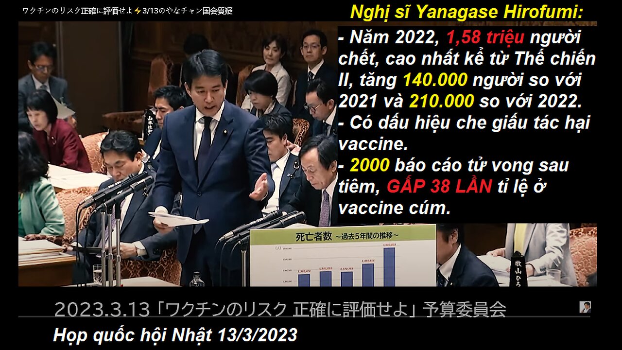 Nghị sĩ Nhật: tử vong 2022 cao nhất từ Thế chiến II; vaccine covid gây tử vong gấp 38 lần vaccine cúm!