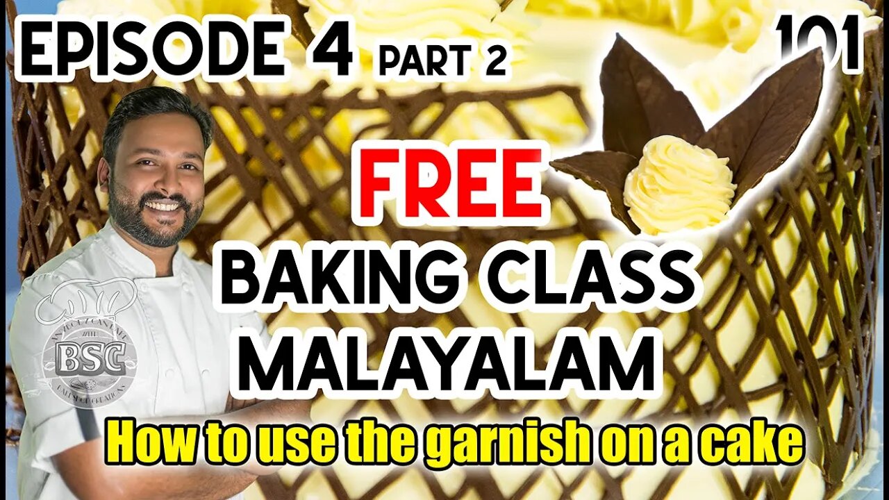 Episode 4 pt 2 Sunday Special Baking Class: Applying Garnish on a Cake(മലയാളം)