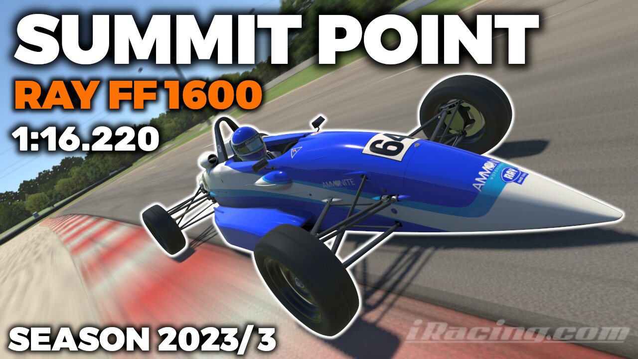 iRacing Summit Point Raceway Ray FF 1600 - Guide Lap + Hot Lap + Setup + blap file - 1:16,220