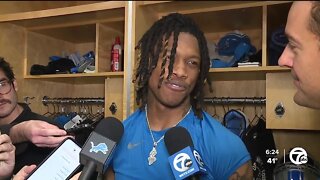 Lions' Jameson Williams jokes celebration was more tiring than scoring first TD