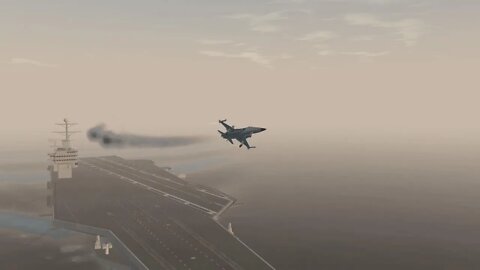 DCS: F-5E - Attempted Carrier Landing with horrible visibility