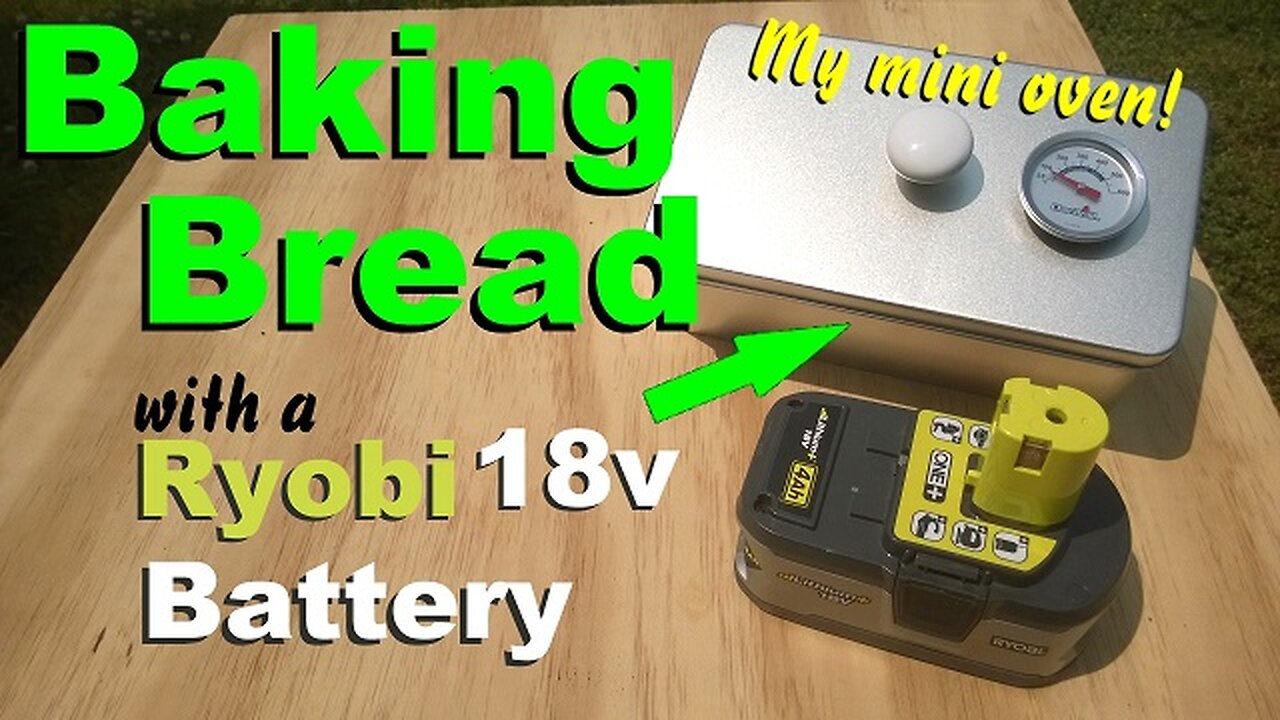 Portable 18V mini oven prototype tested with a Ryobi battery baking bread