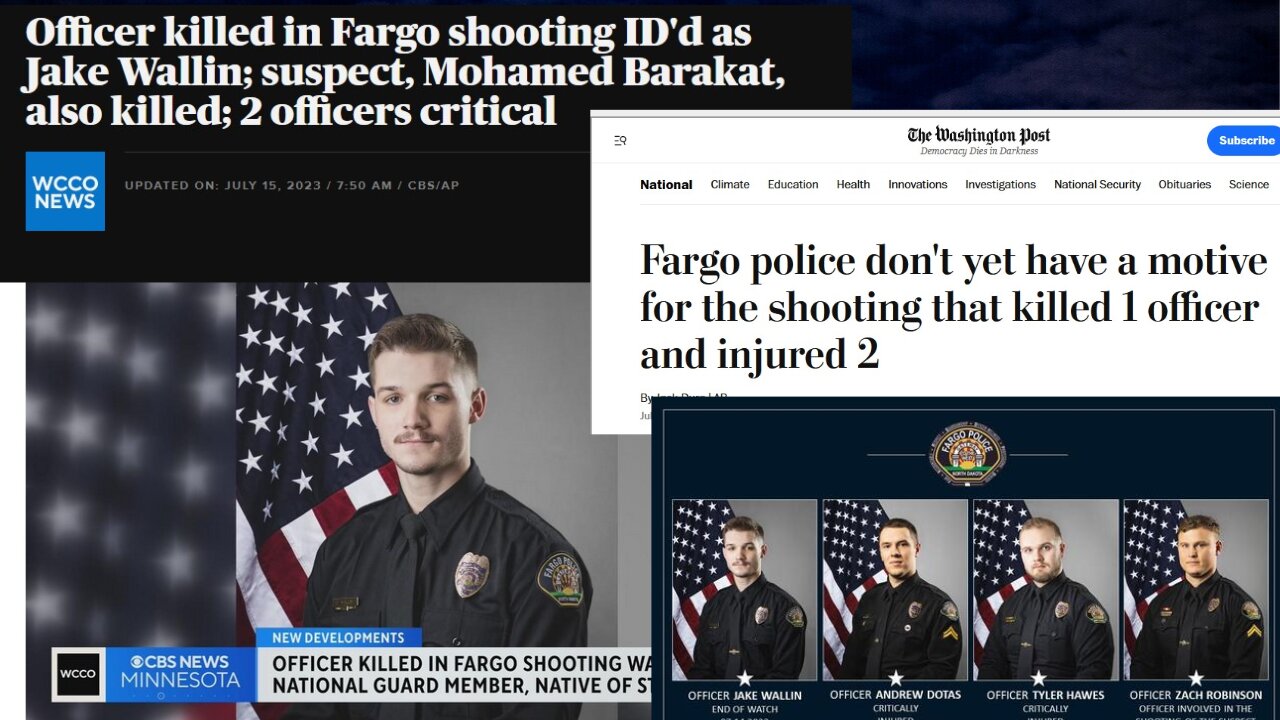 Officer killed in Fargo ambush shooting; suspect, Mohamed Barakat, also killed; 2 officers critical