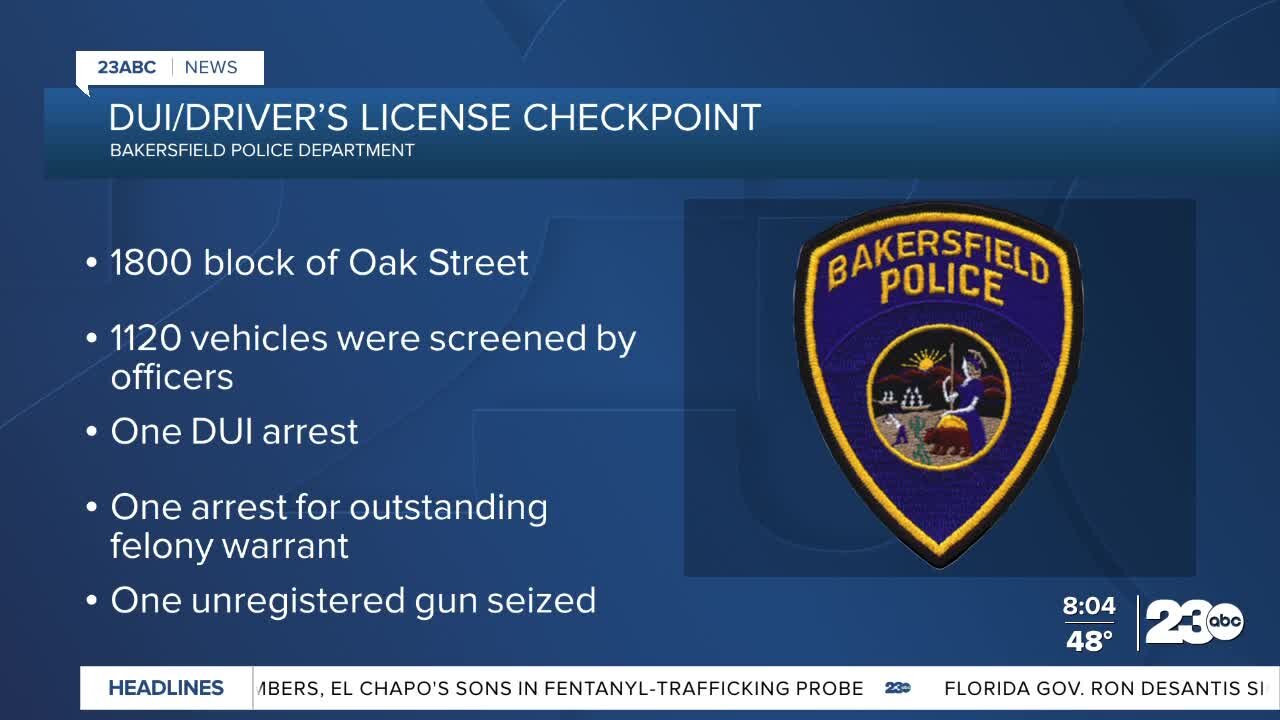 2 arrested and one unregistered gun seized in DUI checkpoint