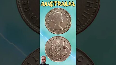 Australia 6 Pence 1957.#shorts #education #coinnotesz
