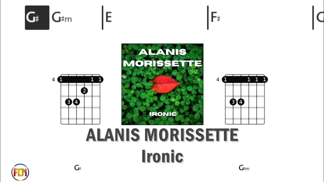 ALANIS MORISSETTE Ironic - Guitar Chords & Lyrics HD