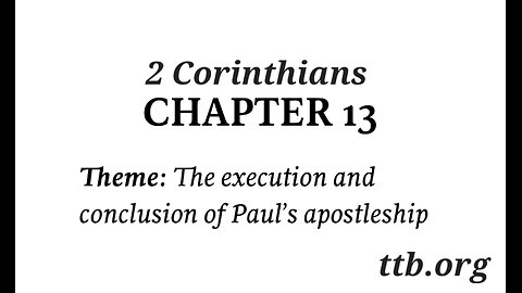 2 Corinthians Chapter 13 (Bible Study)