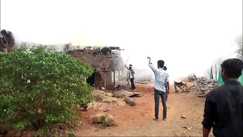 A burnt house in the village