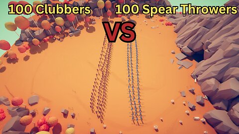 100 Clubbers Versus 100 Spear Throwers || Totally Accurate Battle Simulator