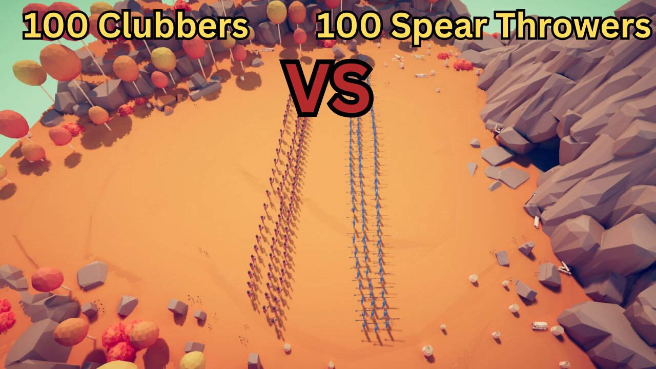 100 Clubbers Versus 100 Spear Throwers || Totally Accurate Battle Simulator