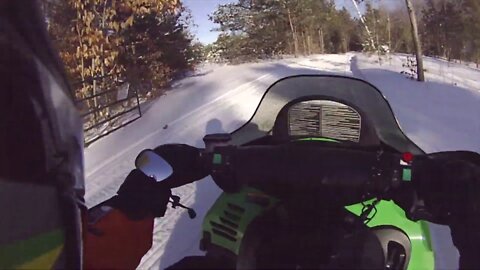 Snowmobile Trail Riding (Alanson Michigan) Part 1