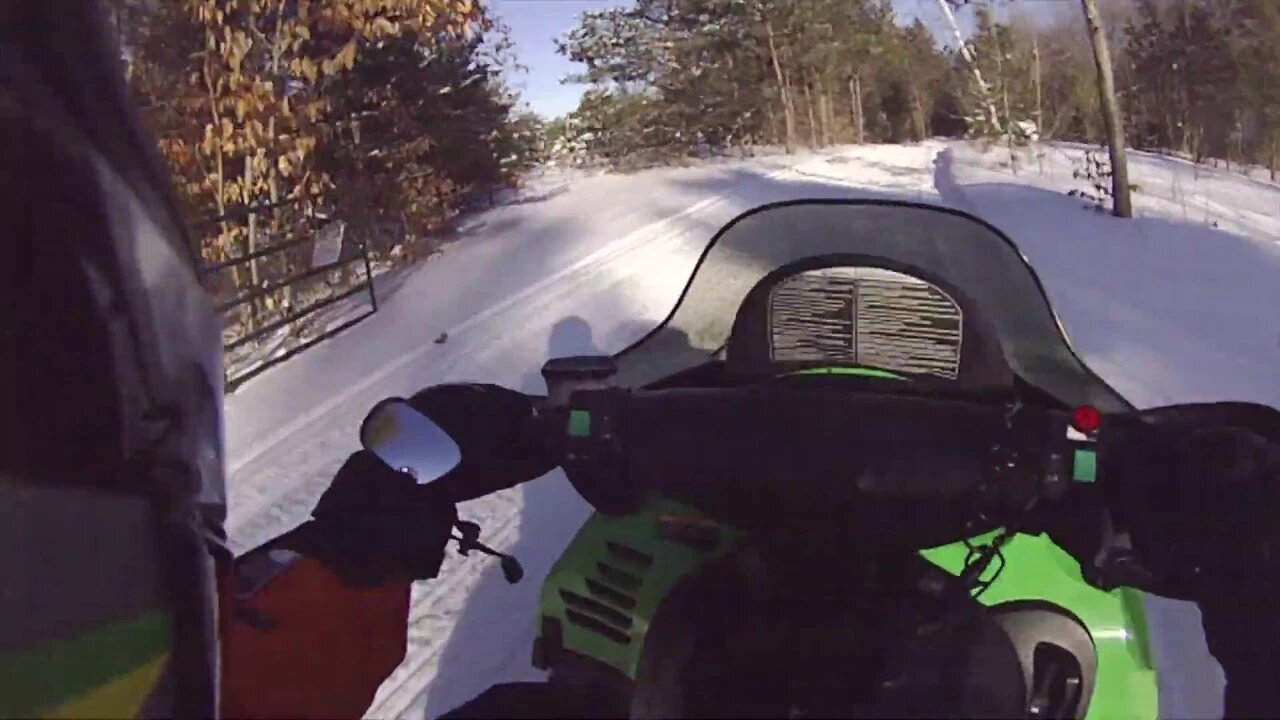 Snowmobile Trail Riding (Alanson Michigan) Part 1