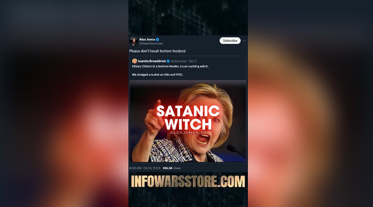 Hillary Clinton is a Witch - Alex Jones on X