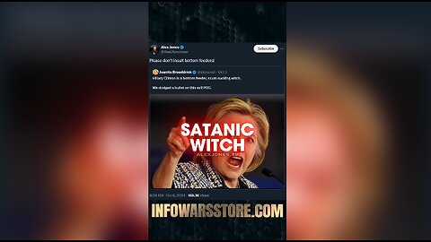 Hillary Clinton is a Witch - Alex Jones on X