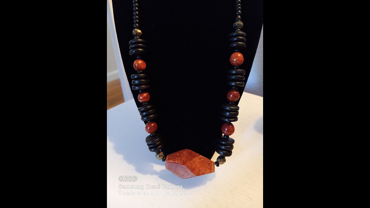 Wooden beaded necklace