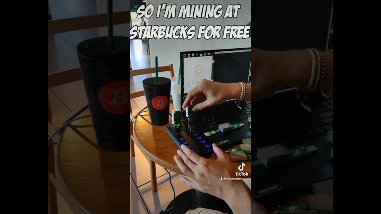 Bitcoin Mining At Starbucks #shorts