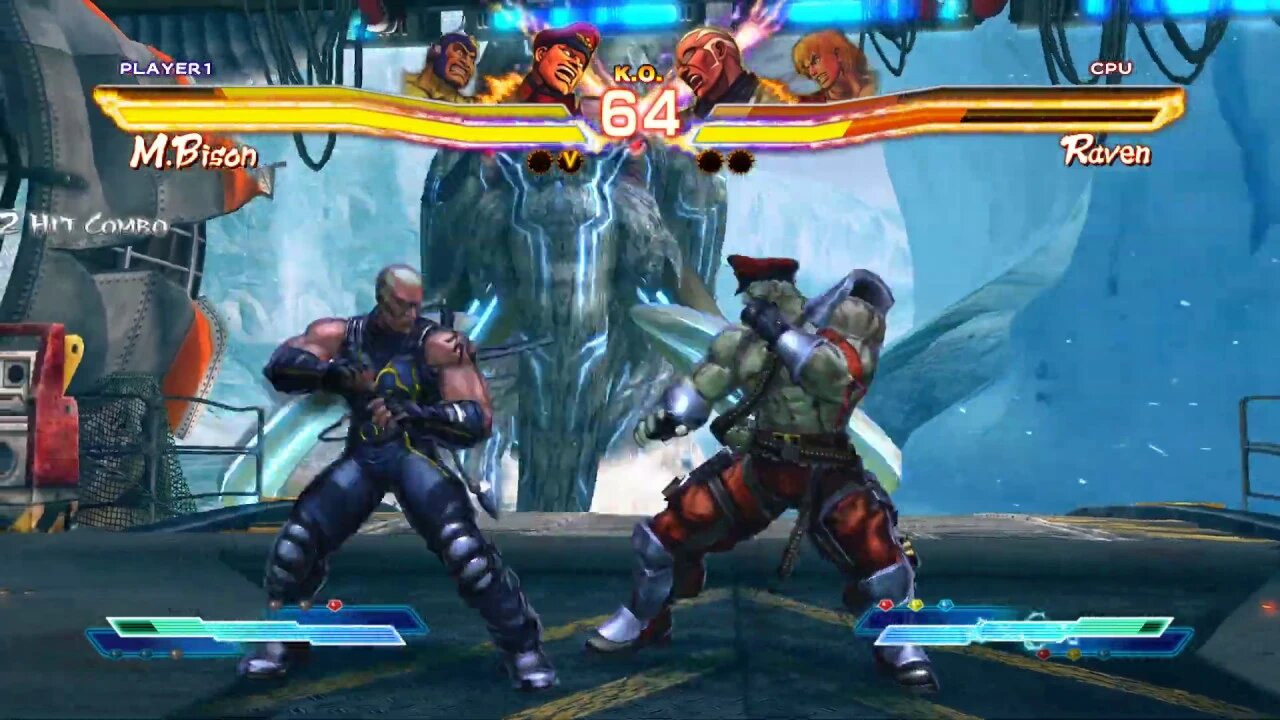 Street Fighter X Tekken: M. Bison (Swap Costume) & MEGA MAN vs Ken & Raven - 1440p No Commentary