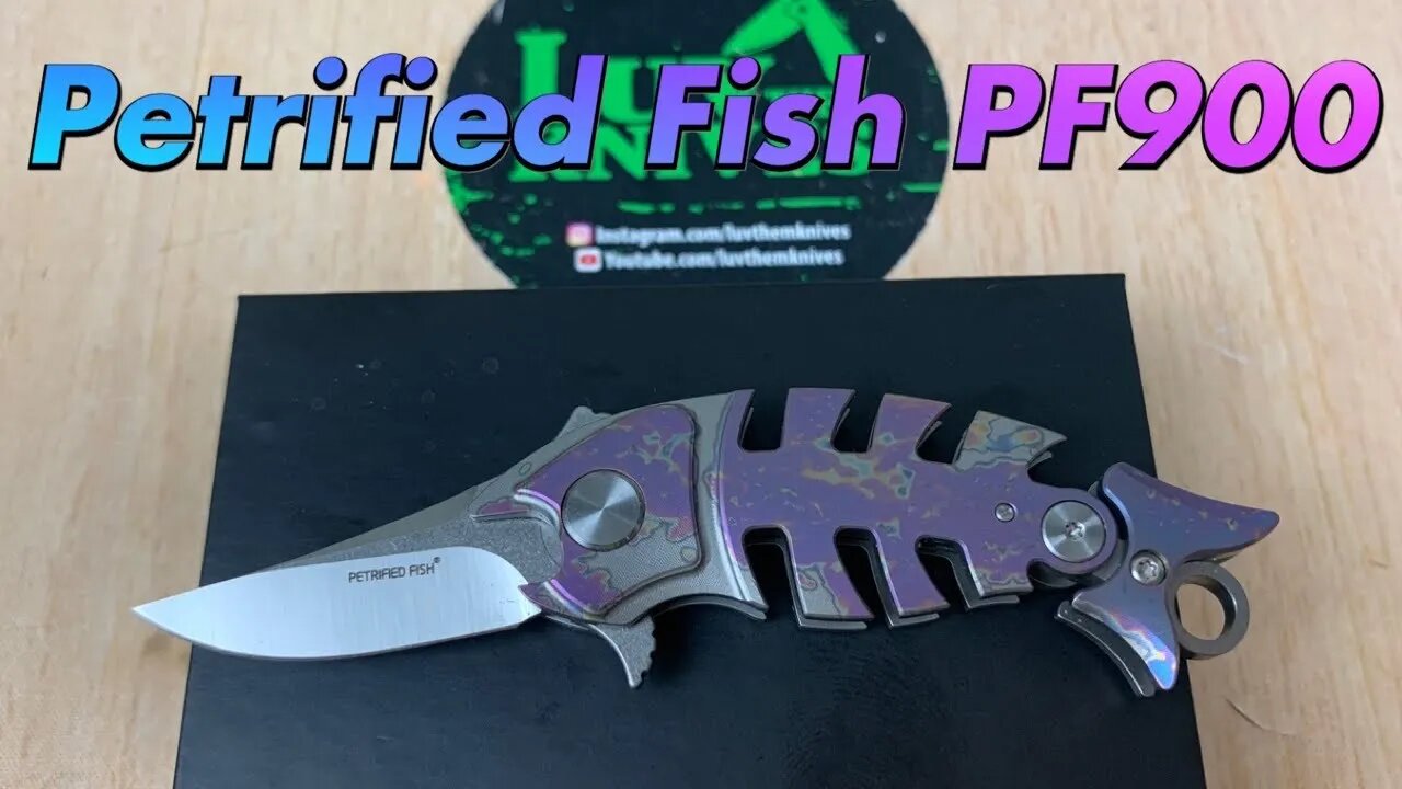 Petrified Fish PF900 /includes disassembly/ titanium w/M390 blade & bottle opener ? Crazy Fish !