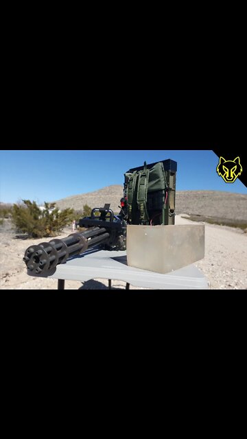 Handheld Minigun vs Ballistics Gel Slow Motion #shorts