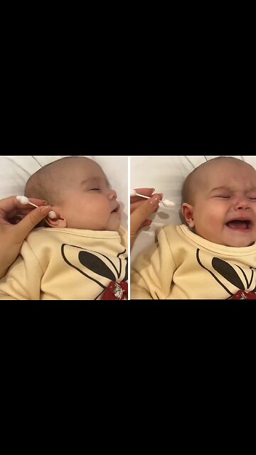 Baby Hilariously Cries When Ear Cleaning Stops