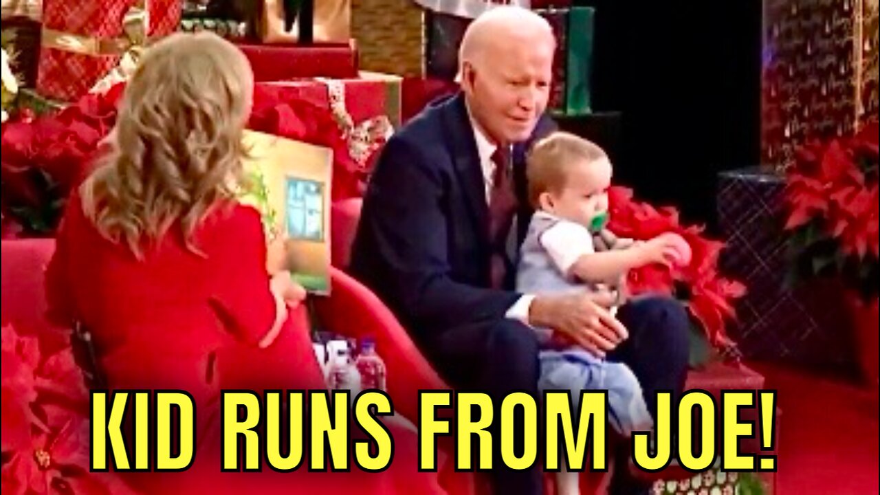 Child RUNS AWAY after Joe Biden tries to get them to sit on his lap 😂