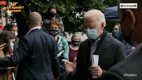 Biden's staff escorting the camera away when he stumbled with a question about court-packing.