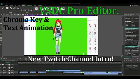 VSDC Editor : Animating Text and Chroma key : Twitch Intro