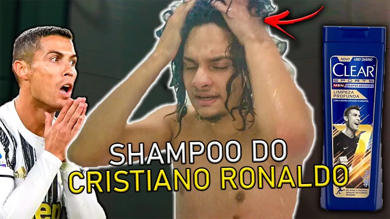 LAVANDO O CABELO COM SHAMPOO DO CRISTIANO RONALDO⚽🔥