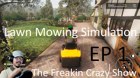 THIS SIMULATION GAME IS WAY TOO FUN!!! - Lawn Mowing Simulator Ep1