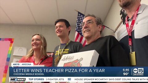 Valley math teacher inspiring students wins free pizza for a year