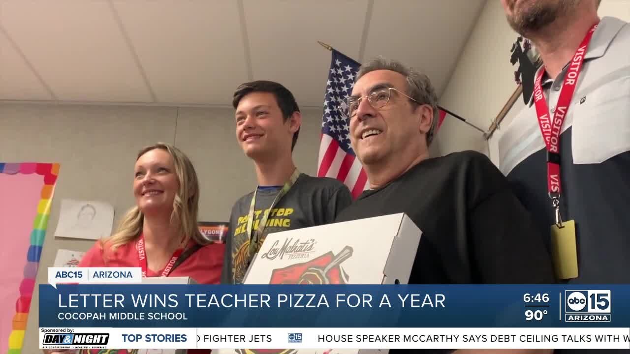 Valley math teacher inspiring students wins free pizza for a year