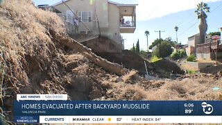 Homes in Valencia Park evacuated after backyard mudslide