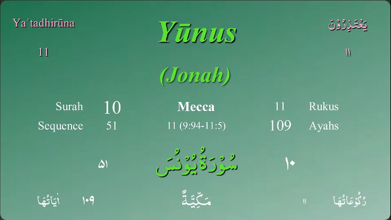 010 Surah Yunus by Mishary Al Afasy (iRecite)