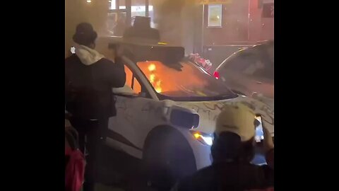 electric car in flames