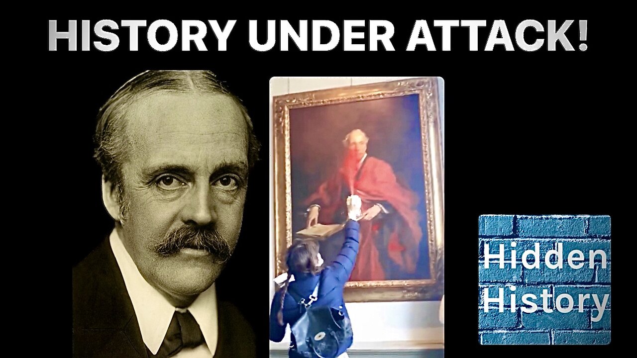 Disgusting vandalism of British history as Lord Balfour portrait is defaced