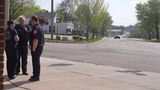 Grand Ledge fire department honors fallen firefighters with red lights outside the station