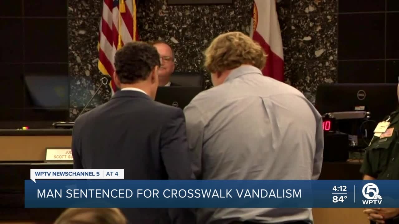 Man who defaced Delray Beach LGBTQ+ crosswalk sentenced