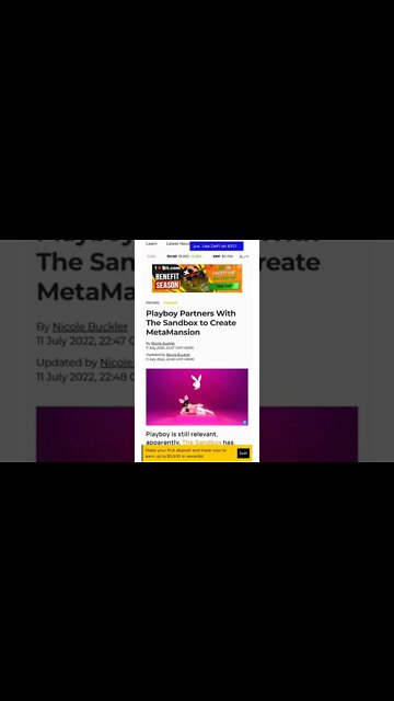 Playboy Partners With The Sandbox #cryptomash #cryptomashnews #cryptonews #viralvideo2022 #ytshorts