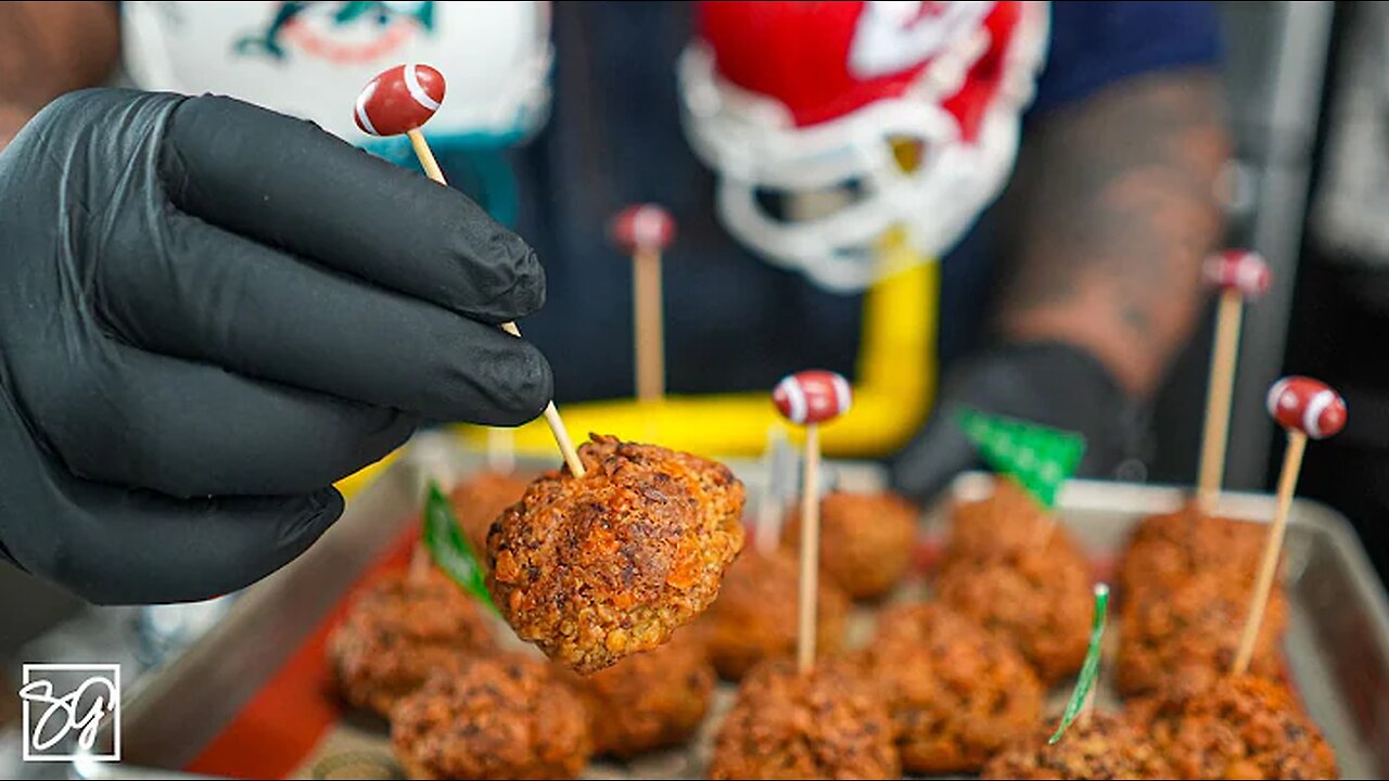 5 Ingredient Game Day Appetizer! Cheesy Sausage Balls cc by Smokin' & Grillin With AB