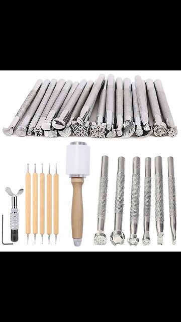 Leather Craft Tools Kit Stitching Stamping Embossing Punch Saddle Groover Carving Hammer Set