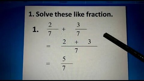CLASS 3 MATHS A LIKE FRACTION